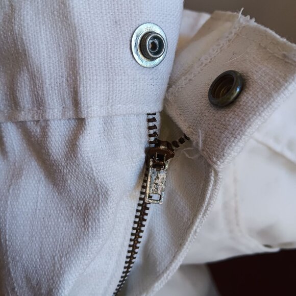 38x31 Men's Vintage Jeans 1960's White Cotton Bootcut Mod Garage Band Talon zip - Picture 9 of 9